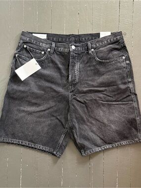 Zara Faded Black Denim Short
